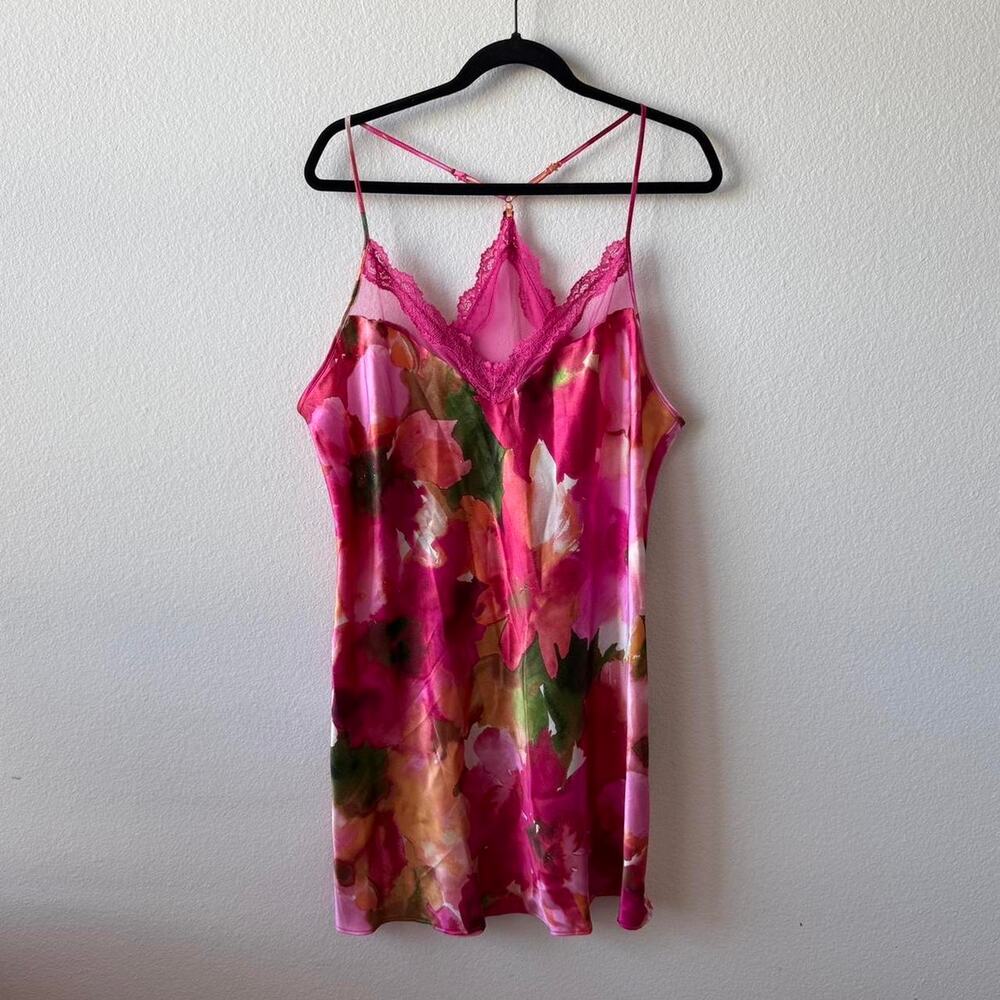 Pink floral slip dress